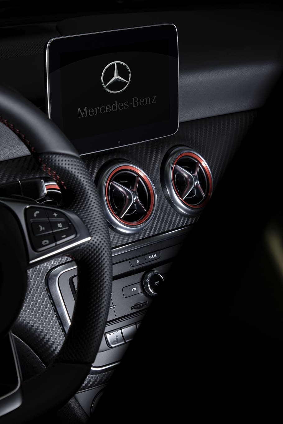 steering wheel, electronics, camera, car, mercedesbenz, carphoto HD wallpaper