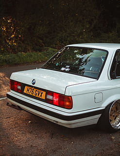 white BMW car, windshield, united kingdom, southampton, lepe beach HD wallpaper