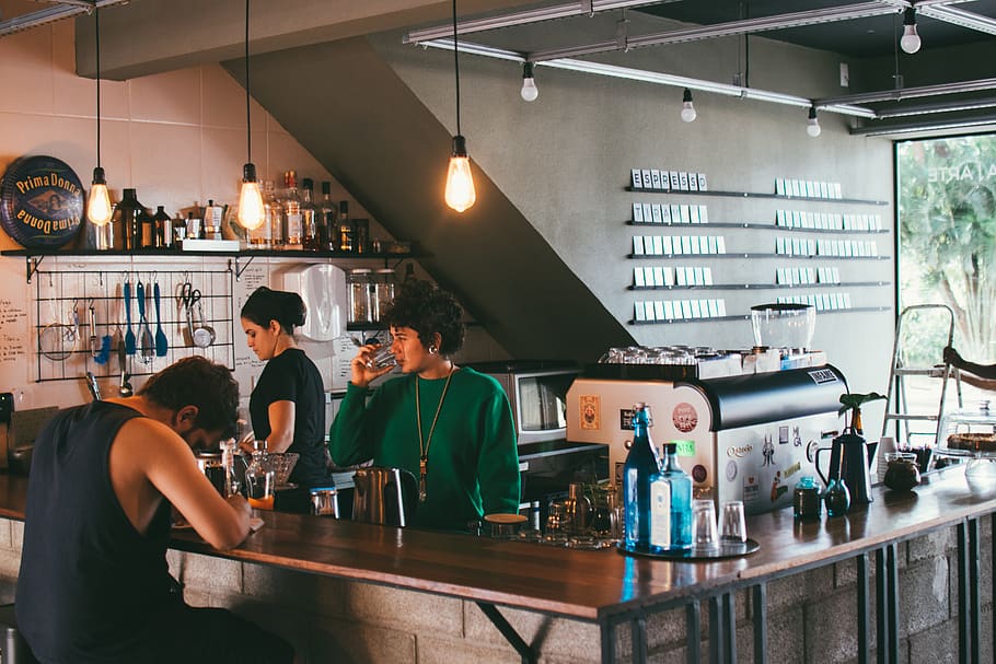 man drinking water, group of people, bar - drink establishment HD wallpaper
