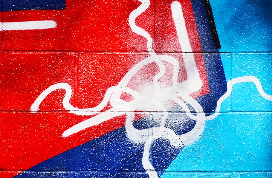 red, white, and blue wall graffiti, mural, painting, art, rug HD wallpaper