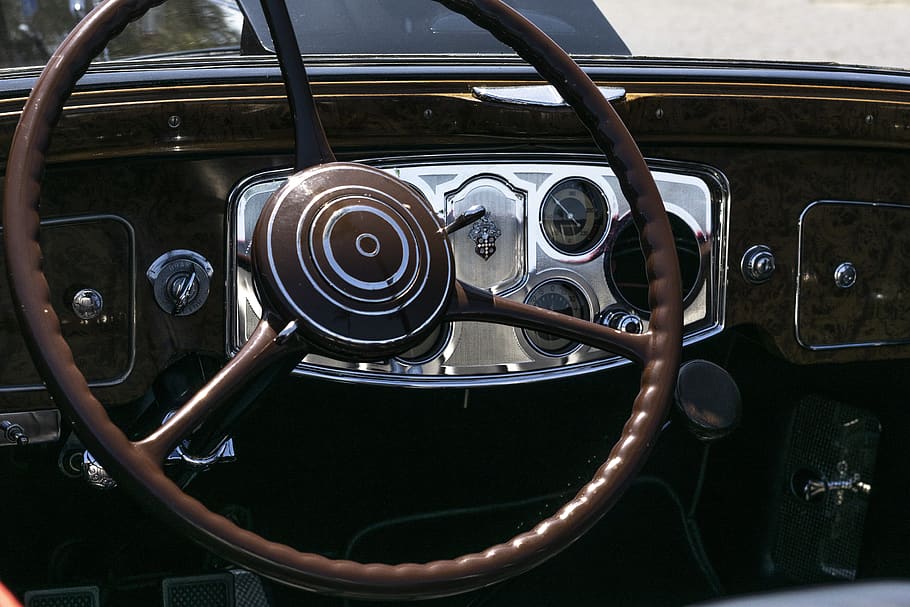 packard 8, convertible, 1930th, retro, dashboard, details, classic HD wallpaper