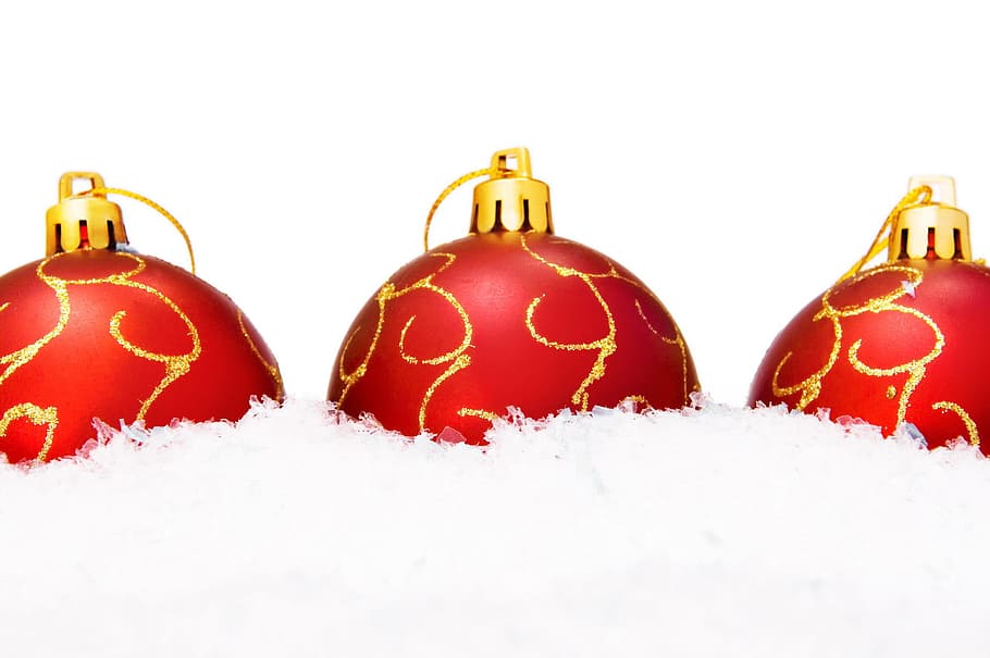 ball, snow, shine, isolated, wallpaper, decoration, fun, white HD wallpaper