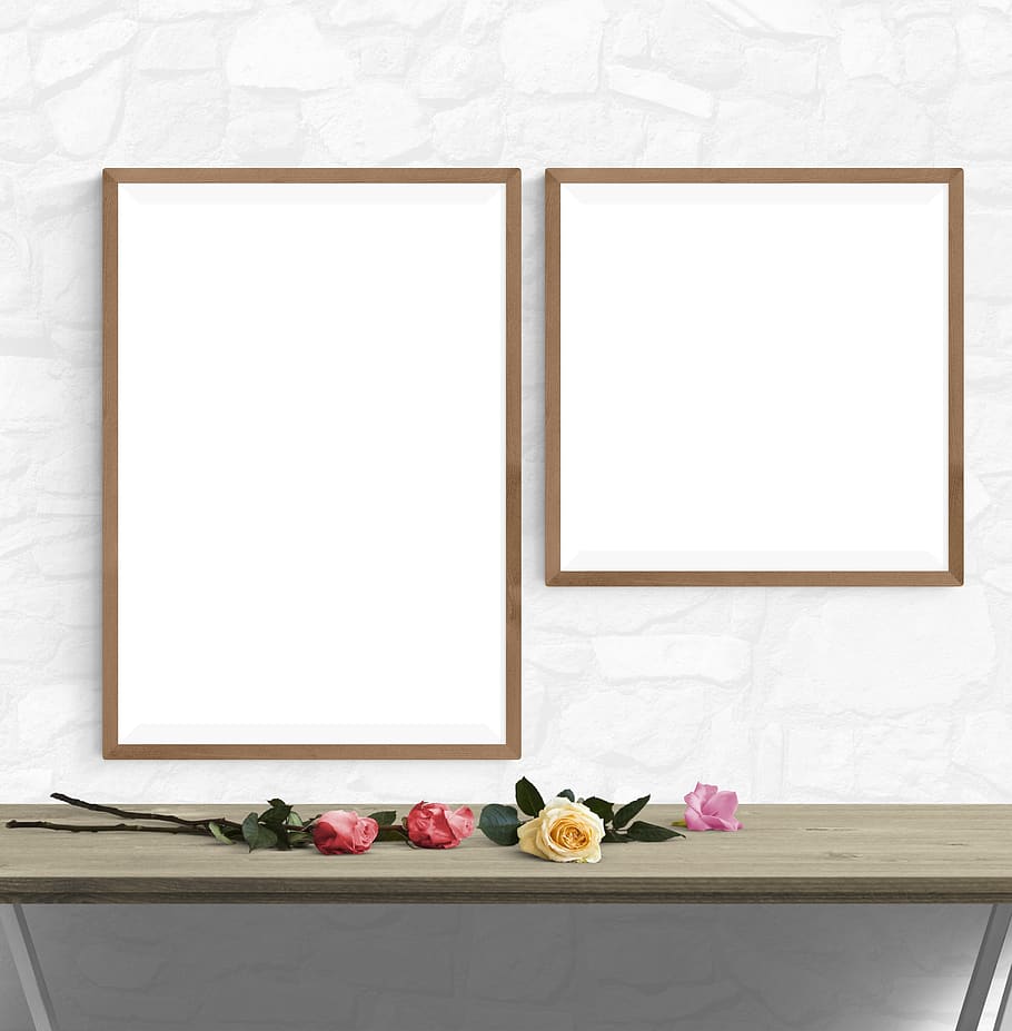 poster, frame, desk, flower, rose, flowering plant, picture frame HD wallpaper