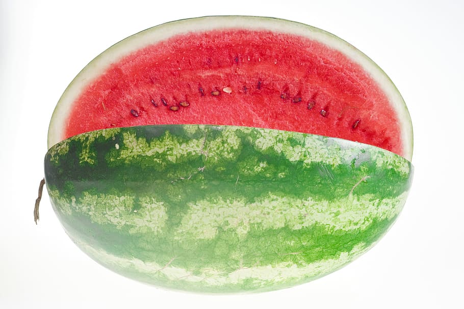 watermelon, slice, isolated, white, sweetfood, red, diet, studio HD wallpaper