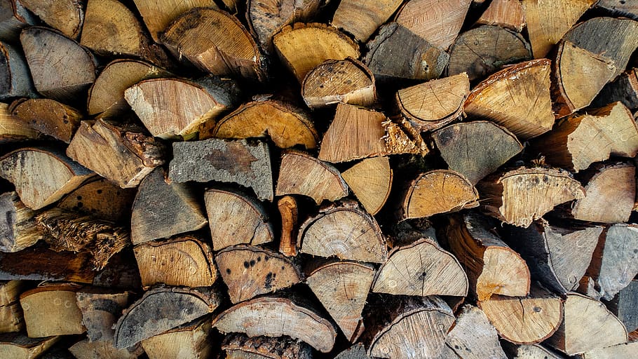 brown firewoods, fire wood, log, dry, seasoned, texture, pattern