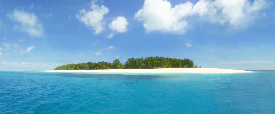 tropical island, tropics, zanzibar, atoll, holiday, deserted, HD wallpaper