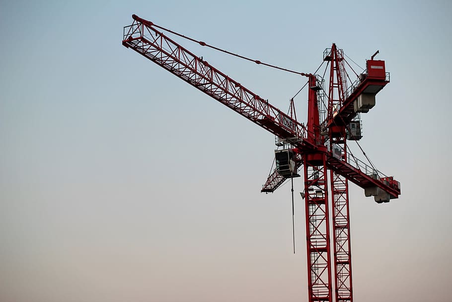 Red and Black Industrial Machine, construction, construction machinery HD wallpaper