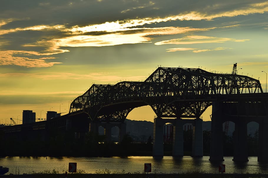 bridge, canada, montreal, quebec, outdoors, sunset, architecture HD wallpaper