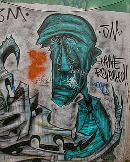 gray and teal textile, art, wall, graffiti, painting, mural, canada HD wallpaper
