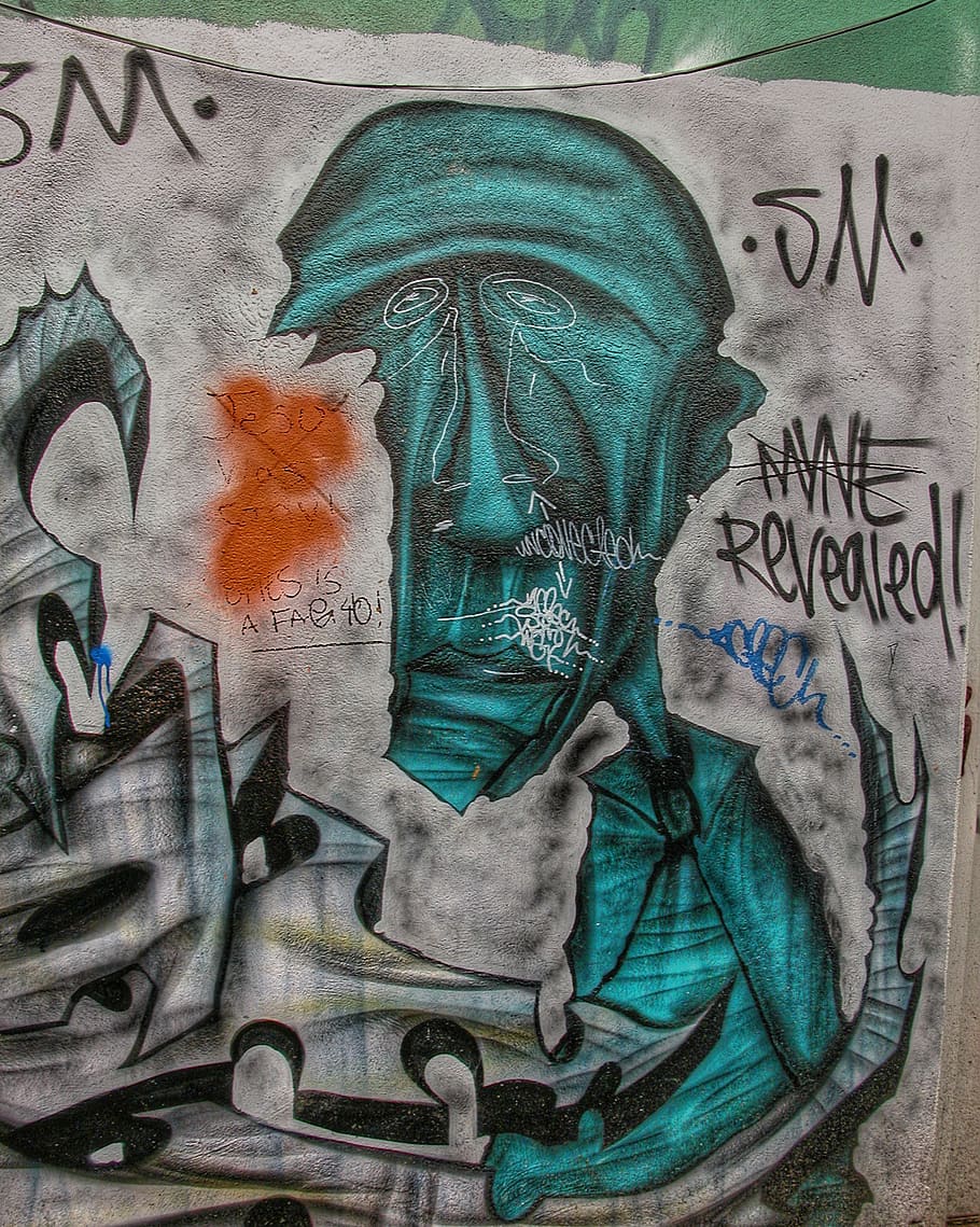 gray and teal textile, art, wall, graffiti, painting, mural, canada HD wallpaper