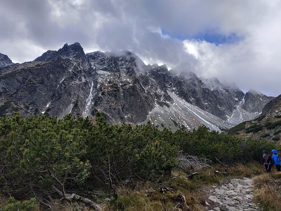 Nature Photography of Two Person Standing Front of Mountain, adventure HD wallpaper