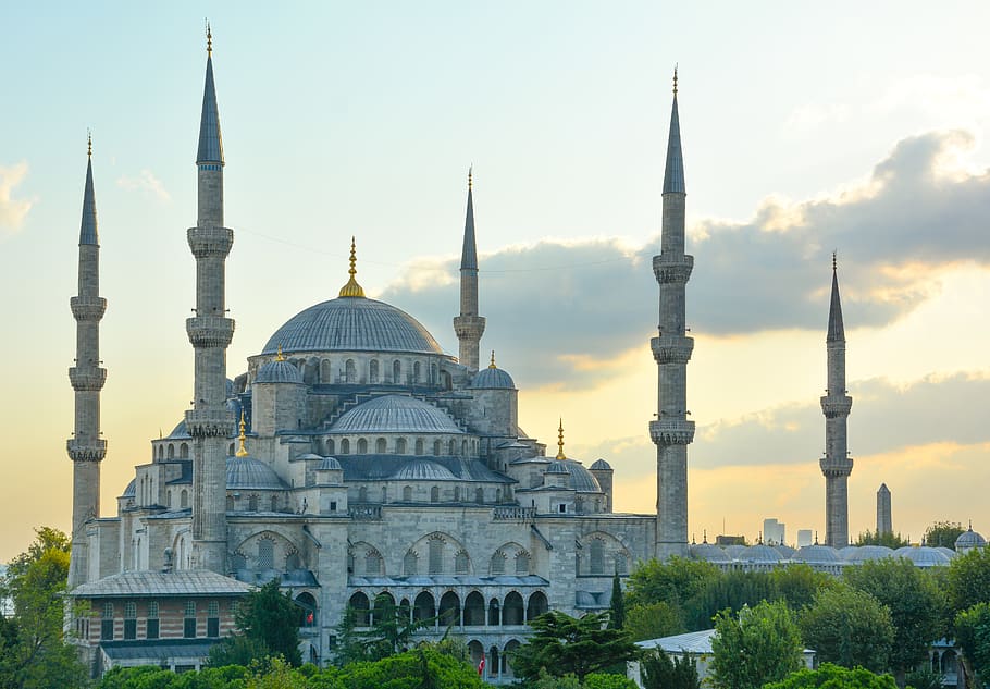 red and black Mosque, architecture, building exterior, built structure HD wallpaper