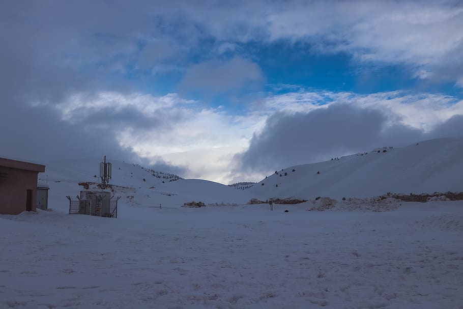 Snow Capped Mountain, cold, landscape, weather, winter, cloud - sky HD wallpaper