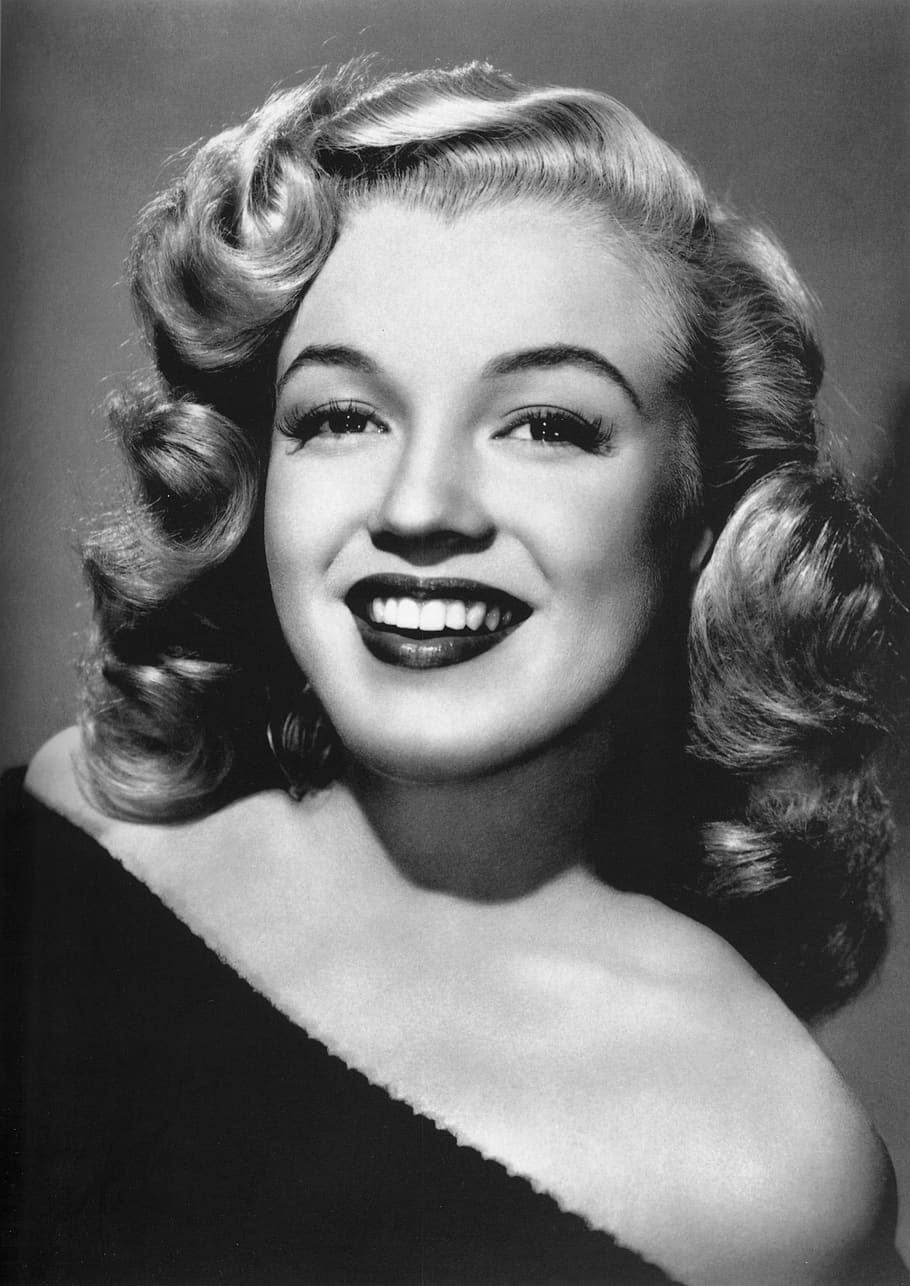 Marilyn Monroe, actress, beautiful, black-and-white, celebrity, HD wallpaper