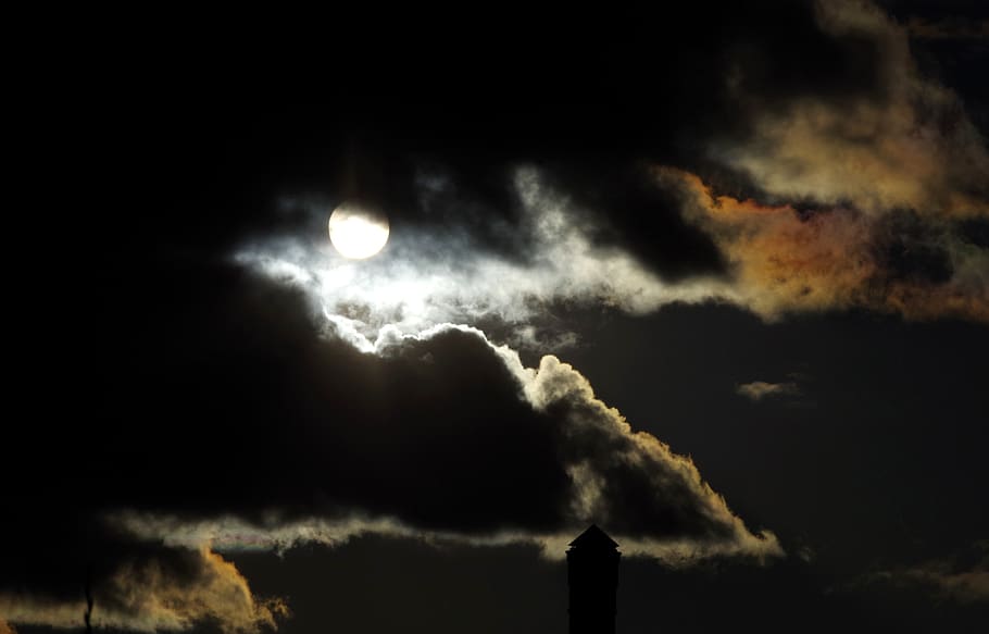 clouds, dark, mood, sun, dramatic, sky, cloud - sky, night HD wallpaper