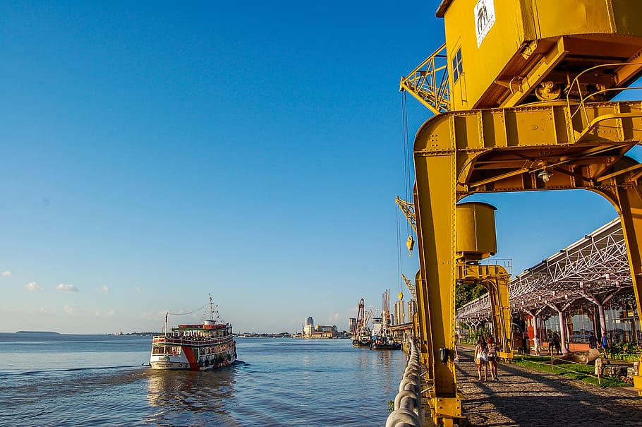 Ship By The Port, boat, harbor, harbour, pier, sea, transportation system HD wallpaper