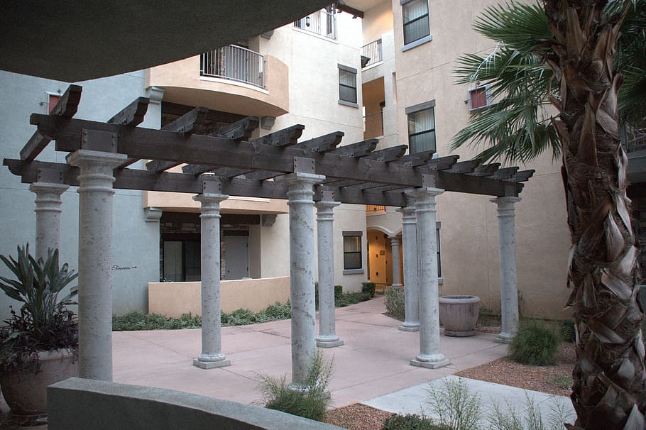 housing, condo, desert, architecture, exterior, style, facade HD wallpaper