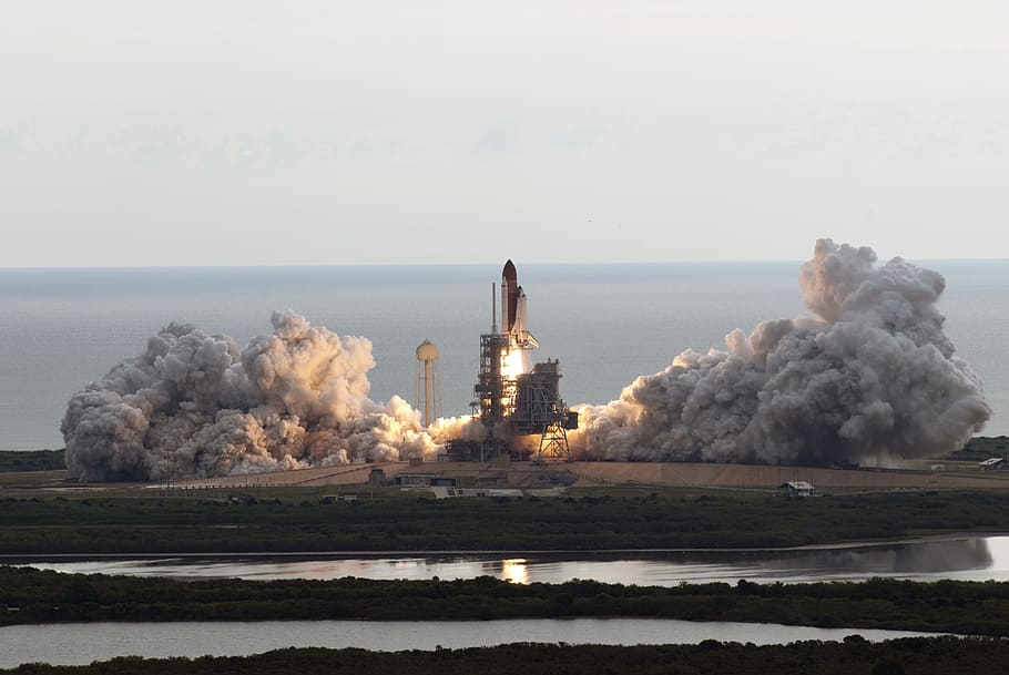 space, shuttle, liftoff, transport, nasa, smoke - physical structure HD wallpaper