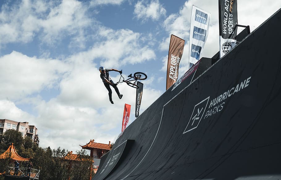 man doing bicycle trick, human, person, transportation, watercraft HD wallpaper