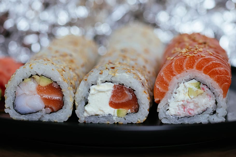 Close-up Photo of Sushi, cuisine, delicious, dinner, fish, food