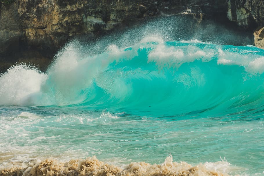 green ocean waves during daytime, water, beauty in nature, sea HD wallpaper