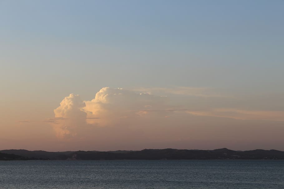 clouds, sky, landscape, twilight, beach, atmosphere, water HD wallpaper