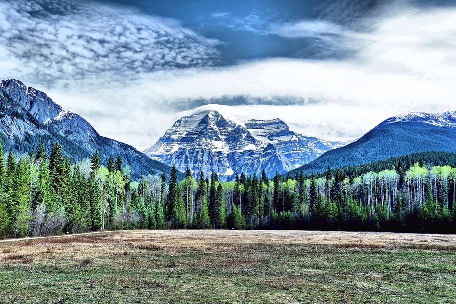 mount robson, rockies, mountain, canada, vista, nature, snow HD wallpaper