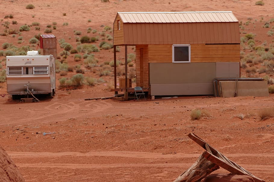 tiny, house, navajo, monument-valley, usa, land vehicle, day HD wallpaper