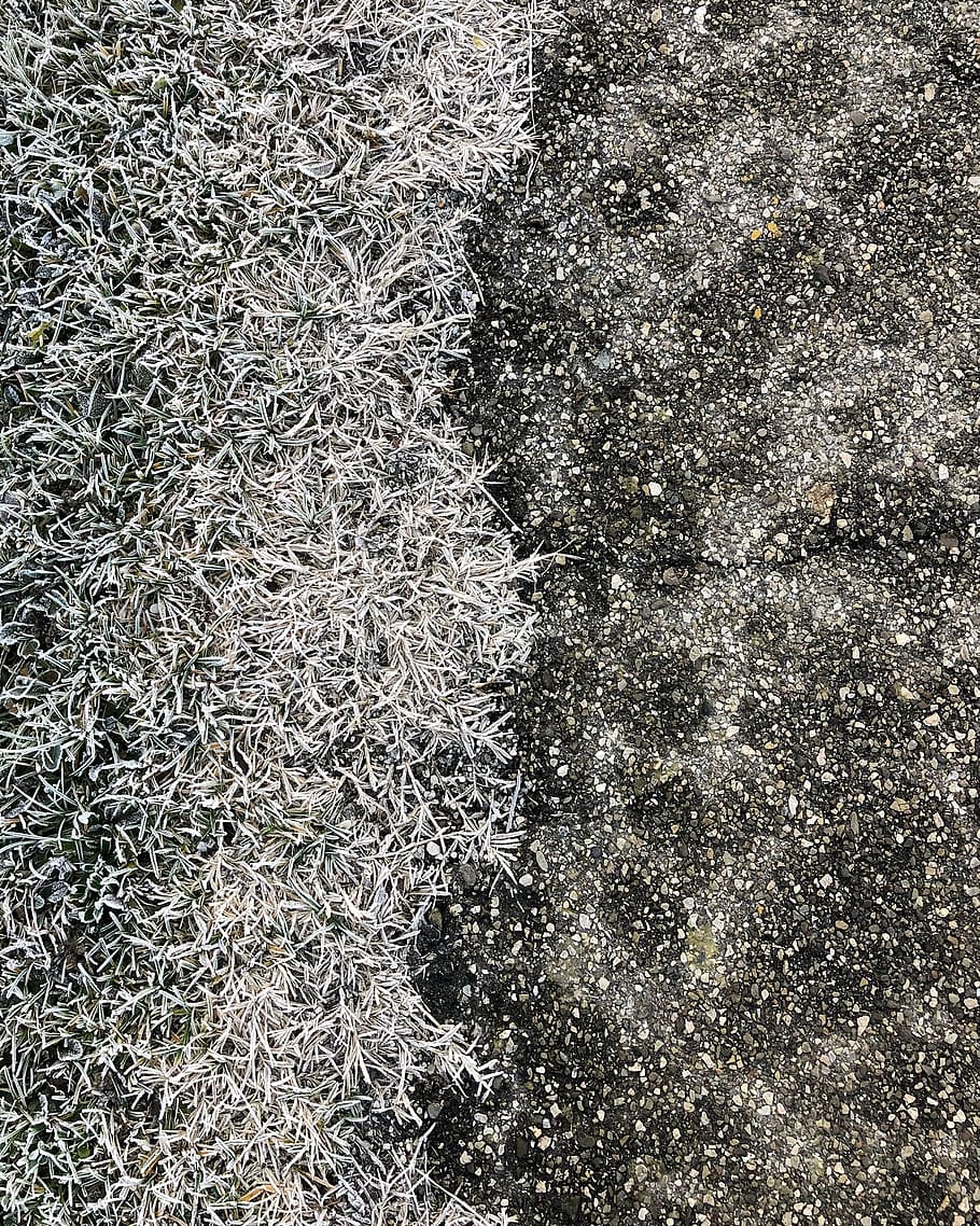 ice, grass, winter, white, street, road, concrete, grey, cold HD wallpaper