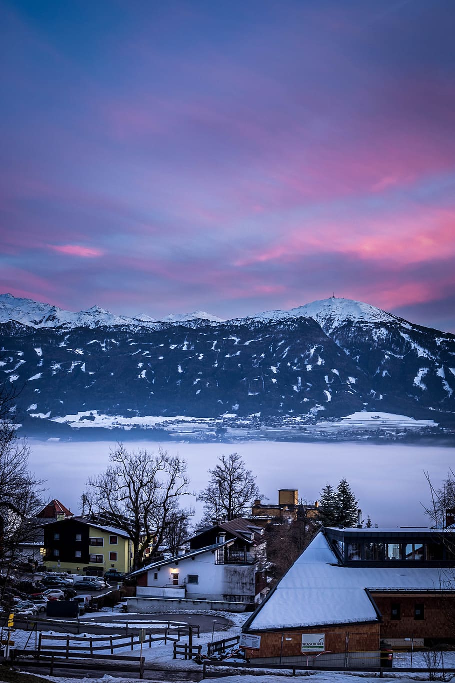 heaven, sky, sunset, panorama, mountain, winter, cold temperature HD wallpaper