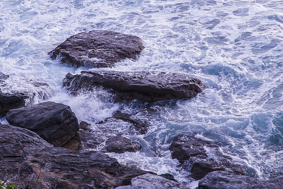 Photo of Waves Crashing On Waves, beach, environment, nature HD wallpaper