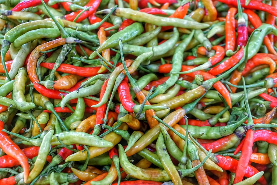 green, red, chilli, mix, marketplace, food, vegetable, pepper HD wallpaper