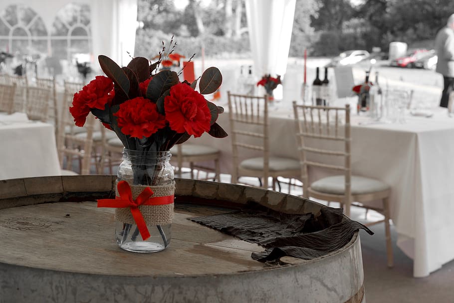 simple, wedding, flowers, colour, red, plant, flowering plant HD wallpaper