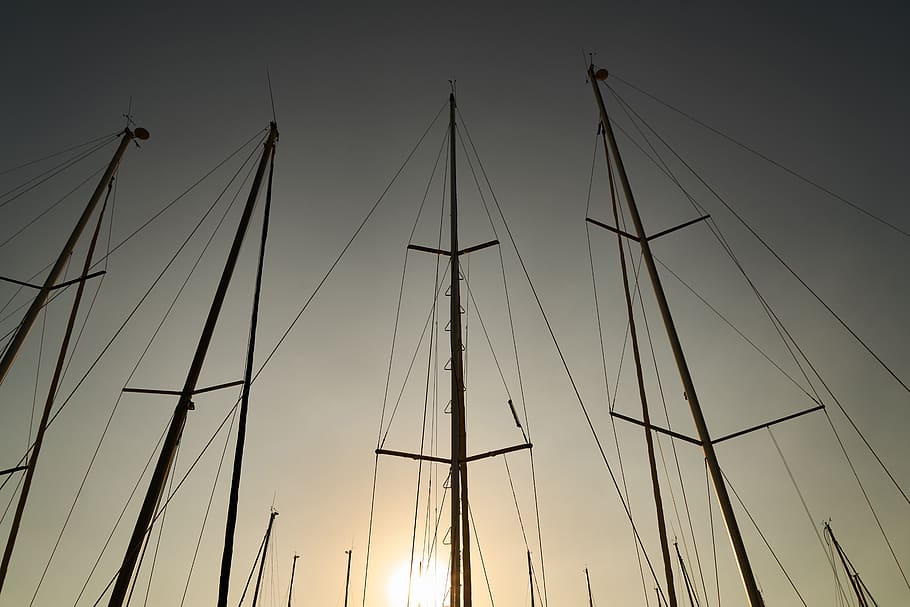 sailboat, direct, sunset, romantic, solar, marine, ship, holiday HD wallpaper