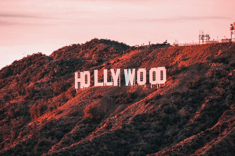 HollyWood signage, mountain, sky, architecture, no people, communication HD wallpaper