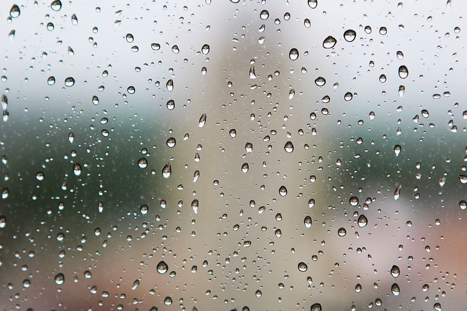 rain, drops, wet, window, raining, water, full frame, backgrounds HD wallpaper