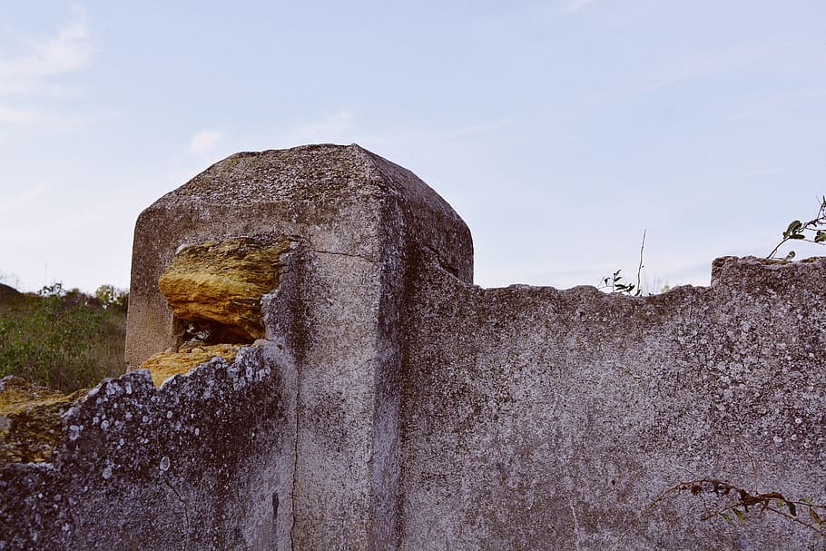 old, ruin, wallpaper, background, vsco, sky, nature, rock formation HD wallpaper