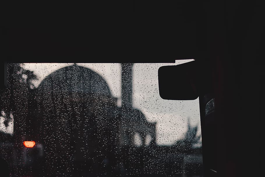 rain, travel, shadow, silhouette, cloud, bus, sky, urban, turkey HD wallpaper