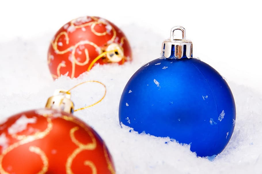 ball, snow, shine, isolated, wallpaper, decoration, fun, white HD wallpaper