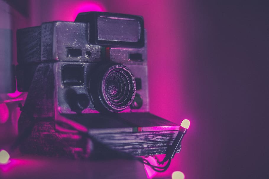Shallow Focus Photography Of Black Instant Camera, electronics HD wallpaper