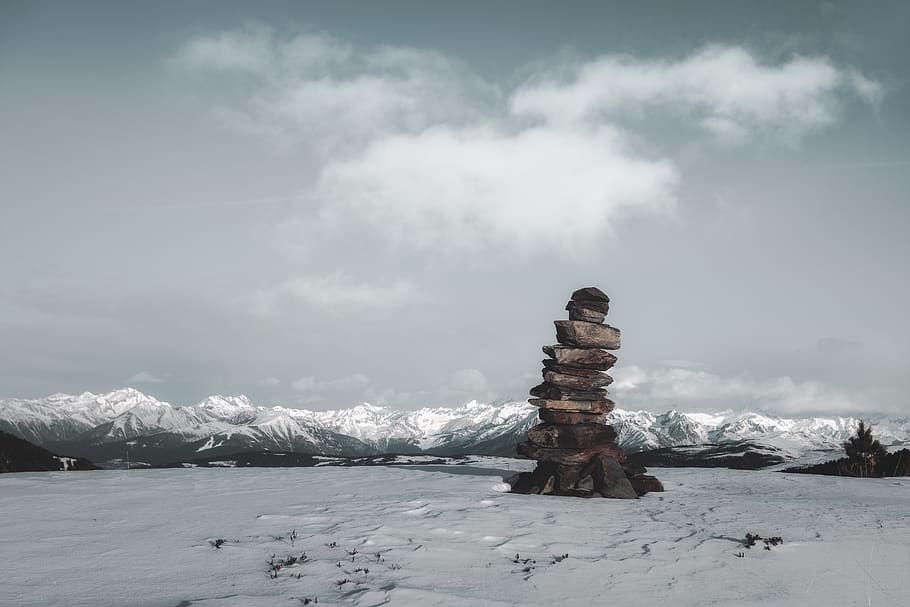 Stack Of Rocks , cold, landscape, mountains, nature, rock balancing HD wallpaper
