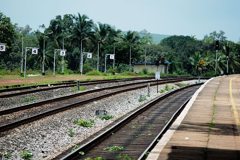 india, kumta, rail, railway, rail road, tracks, rail transportation HD wallpaper