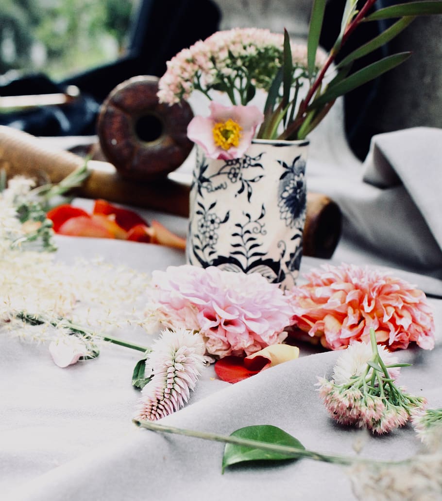 assorted-color cluster flowers, plant, blossom, flower arrangement HD wallpaper