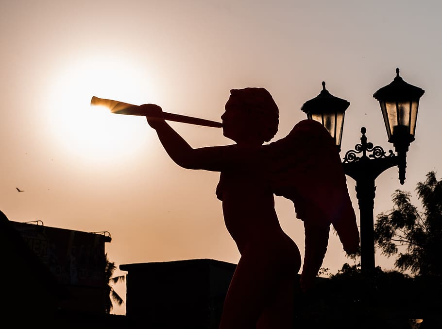 maracaibo, sculpture, figure, carved, statue, flute, silhouette HD wallpaper