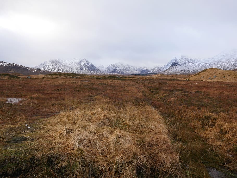 mountain, scotland, glencoe, snow, fog, autumn, sky, scenics - nature HD wallpaper