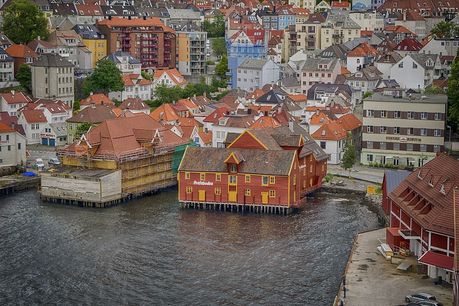 landscape, bergen, norway, built structure, architecture, building exterior, HD wallpaper