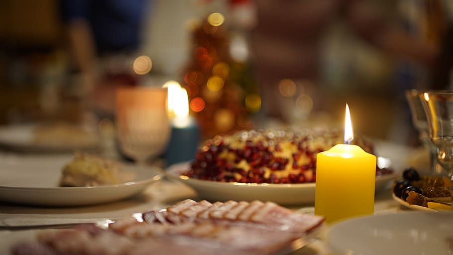 candle, food and drink, table, burning, celebration, fire, indoors HD wallpaper