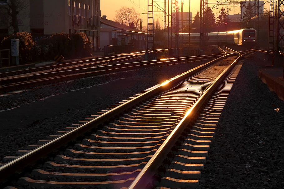 gleise, railway, rails, train, railroad tracks, transport, route HD wallpaper