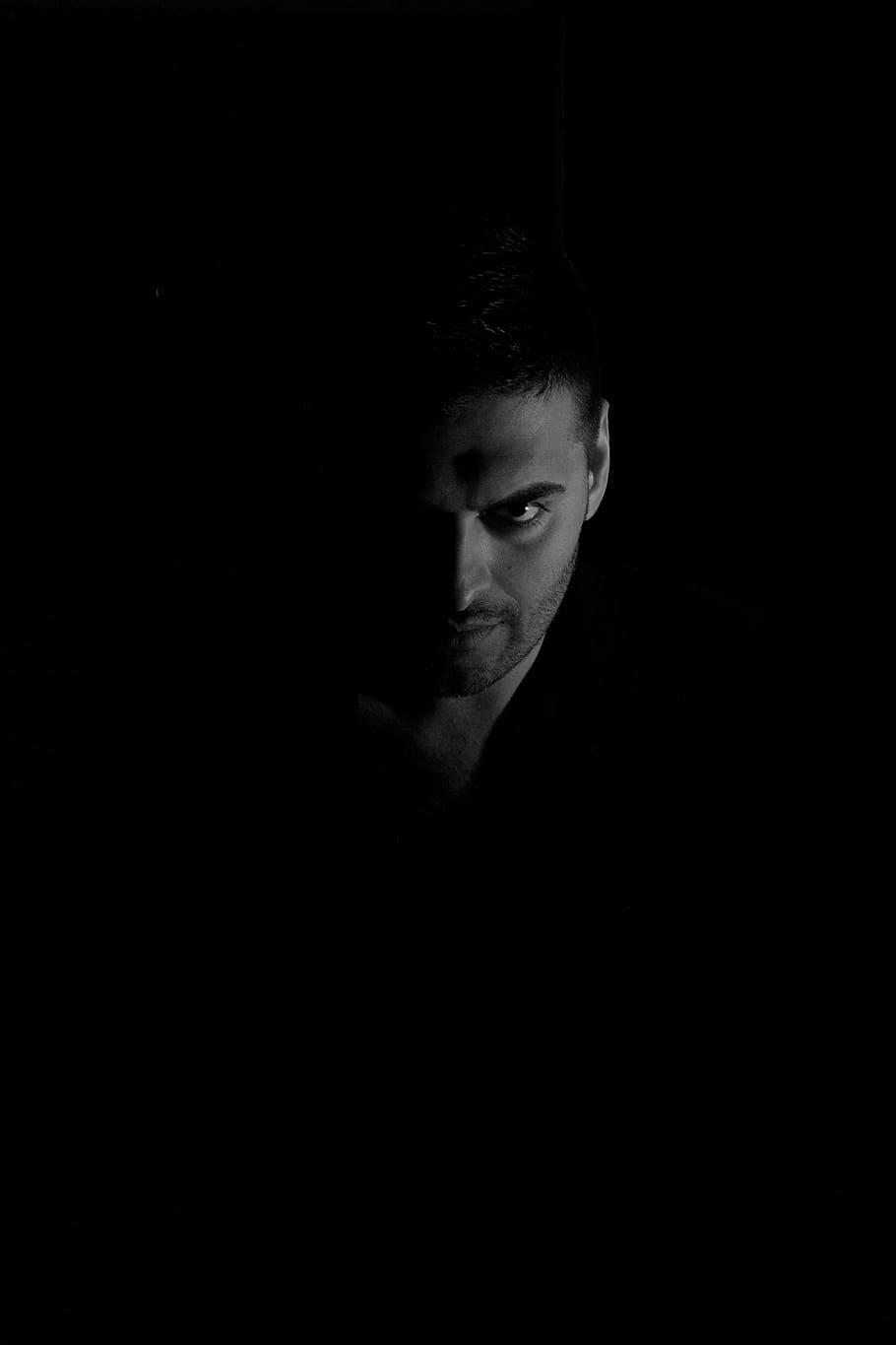 portrait, people, man, dark, profile, side view, one person, HD wallpaper
