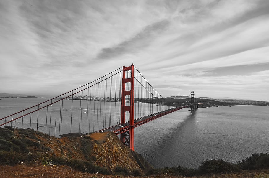 Golden Gate Bridge, San Francisco, building, suspension bridge HD wallpaper